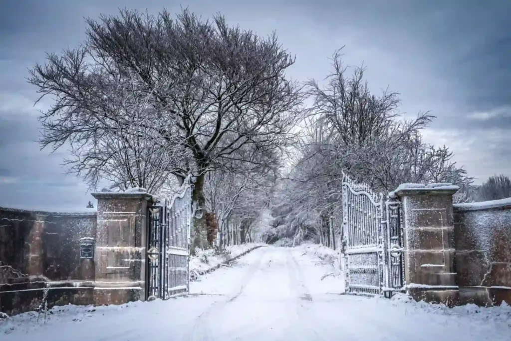 Driveway Gate in Winter